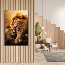 Quadro Decorativo Família De Leão