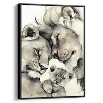Quadro decorativo Família de Leões em Laços de Ternura Eterna - Art Canvas