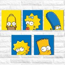 Quadro Decorativo Familia Homer Simpsons Kit 5 peças 20X20CM