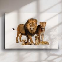 Quadro Decorativo Família Leões Fundo Branco
