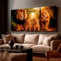 Quadro Decorativo Família Projeto De Deus Leões 120x60