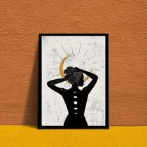 Quadro Decorativo Fases Da Lua- Mulher 24x18cm - com vidro