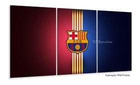 Quadro Decorativo FC Barcelona Futebol 120x60 3 peças Quadro Decorativo FC Barcelona Futebol 120x60 3 peças