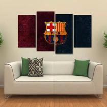 Quadro Decorativo Fc Barcelona Mosaico Em Tecido 4 Peças 1Re Quadro Decorativo Fc Barcelona Mosaico Em Tecido 4 Peças 1Re
