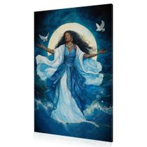Quadro Decorativo Fé de Iemanjá Orixá Umbanda Canvas 60x40