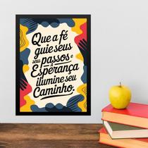 Quadro Decorativo Fé e Esperança 45x34cm - com vidro Quadro Decorativo Fé e Esperança 45x34cm - com vidro