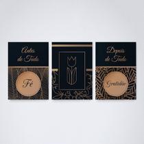 Quadro Decorativo fé e gratidão antes de tudo tons v11 30x20cm