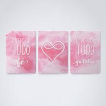 Quadro Decorativo fé e gratidão antes de tudo tons v2 30x20cm