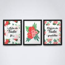 Quadro Decorativo Fé e Gratidão Tons V10 A4 20x30cm