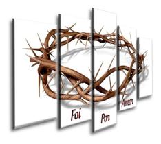 Quadro decorativo fé foi por amor Jesus Cristo