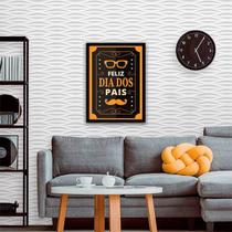 Quadro Decorativo Feliz Dia Dos Pais Preto e Amarelo 45x34cm Quadro Decorativo Feliz Dia Dos Pais Preto e Amarelo 45x34cm