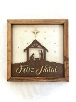 Quadro Decorativo Feliz Natal - 20x20cm