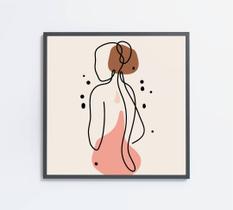 Quadro Decorativo Feminino Silhueta Costas Artística Contínua