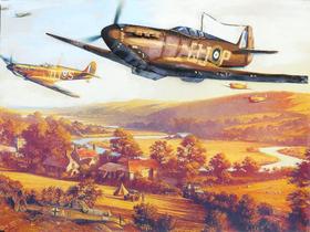 Quadro Decorativo Fighting Planes 60 X 45cm Quadro Decorativo Fighting Planes 60 X 45cm