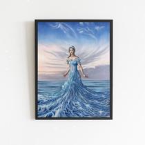 Quadro Decorativo Figura Iemanjá 33X24Cm - Com Vidro Preta