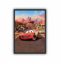 Quadro Decorativo Filme Carros Moldura Preta Quadro Carros Desenho