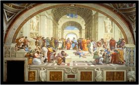 Quadro Decorativo Filosofia História Grécia Castelo Platão Sócrates Salas Com Moldura RC000