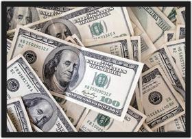 Quadro Decorativo Finanças Dinheiro Dollar Com Moldura Quadro Decorativo Finanças Dinheiro Dollar Com Moldura