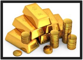 Quadro Decorativo Finanças Dinheiro Ouro Dollar Com Moldura Quadro Decorativo Finanças Dinheiro Ouro Dollar Com Moldura