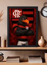 Quadro Decorativo Flamengo Mascote idolo - Com Vidro Tamanho:21cm x 30cm (A4)