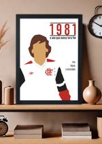 Quadro Decorativo Flamengo Zico Eterno - Com vidro Tamanho:21cm x 30cm (A4)