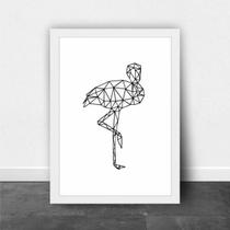 Quadro Decorativo Flamingo Geométrico 24X18Cm Quadro Decorativo Flamingo Geométrico 24X18Cm