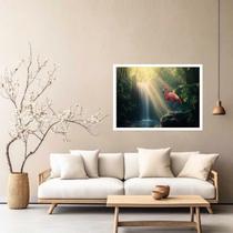Quadro Decorativo Flamingo na Cachoeira - 50x70cm Quadro Decorativo Flamingo na Cachoeira - 50x70cm