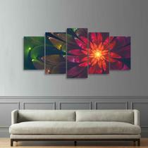 Quadro decorativo Flor Abstrata Fractal Mosaico Sala Quarto