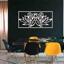 Quadro Decorativo Flor de Lótus 3mm Vazado - Mdf