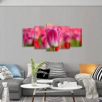 Quadro decorativo Flor Desaquete Conjunto 5 Peças 125x60