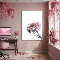 Quadro Decorativo Flor Detalhe 70x50cm Mold Branca