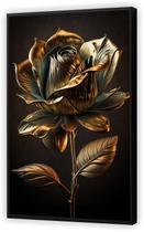 Quadro Decorativo Flor Dourada Colorido Salas Cozinhas Tela Canvas Premium