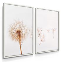 Quadro Decorativo Flor Dupla de Dente Leão Decoração Quarto Grande Lindo 70x50 com Moldura Quadro Decorativo Flor Dupla de Dente Leão Decoração Quarto Grande Lindo 70x50 com Moldura