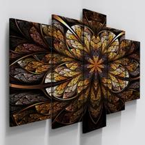 Quadro Decorativo Flor Fractal Digital Vitral Modernidade