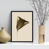 Quadro Decorativo Flor Moderna Bronze 24X18Cm - Com Vidro