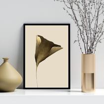 Quadro Decorativo Flor Moderna Bronze 45x34cm