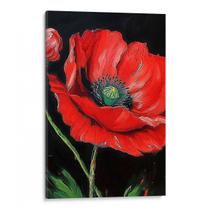 Quadro decorativo Flor - Papoula Vermelha Resistindo ao Tempo Implacável - Art Canvas