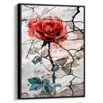 Quadro decorativo Flor - Rosa Nascida Entre Fendas e Cores - Art Canvas