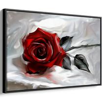 Quadro decorativo Flor - Rosa Sussurrante no Véu do Silêncio - Art Canvas