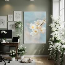 Quadro Decorativo Flor Serena 70x50cm Mold Preta Quadro Decorativo Flor Serena 70x50cm Mold Preta