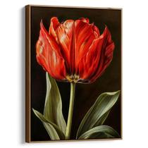 Quadro decorativo Flor - Tulipa Vermelha Sussurrando Poemas de Amor Eterno - Art Canvas