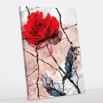 Quadro Decorativo Flor Vermelha Canvas 50x70 - Foto Paulista Quadro Decorativo Flor Vermelha Canvas 50x70 - Foto Paulista