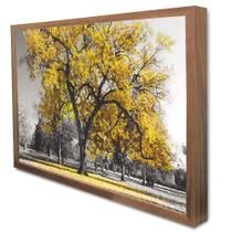 Quadro Decorativo Floral Árvore Amarela em Moldura Caixa Quadro Decorativo Floral Árvore Amarela em Moldura Caixa