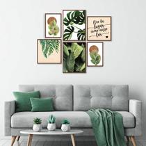 Quadro Decorativo Floral Conjunto com 6 telas 20x30 30x30 e 30x40 de Parede para Sala Quarto Escritório