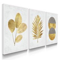 Quadro Decorativo Floral Gold Com Moldura Quadro Decorativo Floral Gold Com Moldura
