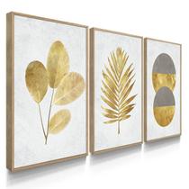 Quadro Decorativo Floral Gold Com Moldura Quadro Decorativo Floral Gold Com Moldura