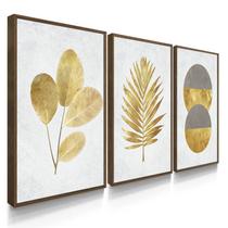 Quadro Decorativo Floral Gold Com Moldura Quadro Decorativo Floral Gold Com Moldura