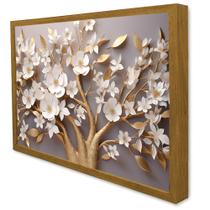 Quadro Decorativo Floral Luxo Árvore da Paz em Moldura Caixa Quadro Decorativo Floral Luxo Árvore da Paz em Moldura Caixa
