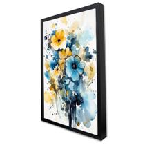 Quadro Decorativo Floral Luxo Flores Tons Pasteis em Moldura Caixa Quadro Decorativo Floral Luxo Flores Tons Pasteis em Moldura Caixa