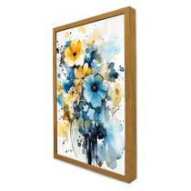 Quadro Decorativo Floral Luxo Flores Tons Pasteis em Moldura Caixa Quadro Decorativo Floral Luxo Flores Tons Pasteis em Moldura Caixa